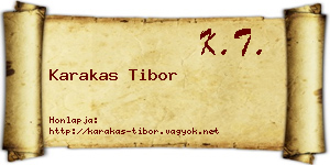 Karakas Tibor névjegykártya
